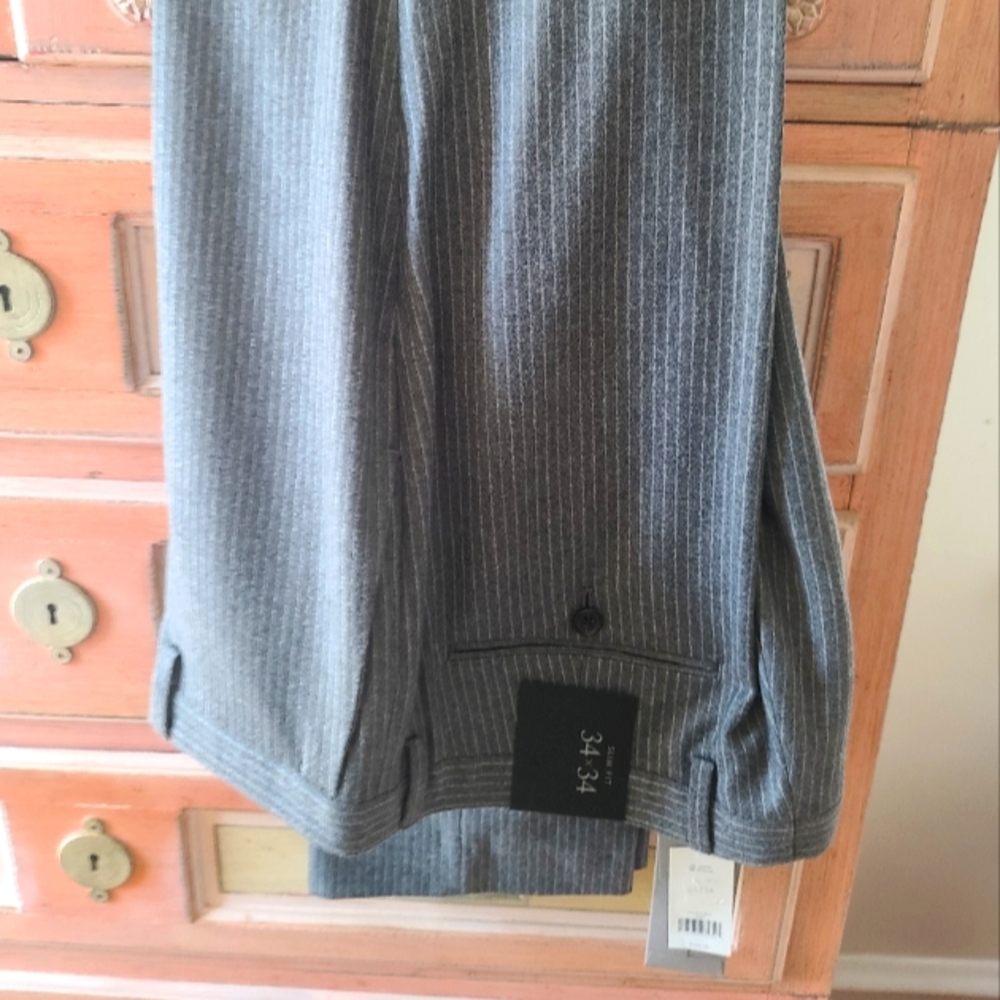 Banana Republic Gray Pinstripe Slim Fit Dress Pants